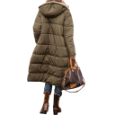 Ladies' Reversible Winter Jacket with Faux Fur Zip Fastening Hood Polyester Nylon Warm Cosy Jacket 2-in-1 Stylish Winter Coat for Cold Weather 8