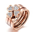 Ladies' Ring with a Four-Leaf Clover 3 pcs 3