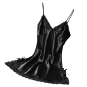 Ladies' Satin Nightdress with Lace Elegant Plain Nightdress with V-Neck Lightweight Polyester Universal Size Various Colours 2