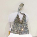Ladies' Sequin Bag 36 x 38 x 2 cm Soft Shoulder Bag with a V-shaped Neckline Sparkly Surface Strap with Metal Buckle 2