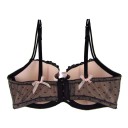 Ladies' Sexy Bra with Flowers and Ribbons - Black 4