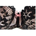 Ladies' Sexy Bra with Flowers and Ribbons - Black 5