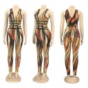 Ladies' Sexy Jumpsuit with Deep Neckline 3