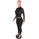 Ladies' Sheer Jumpsuit with Deep Neckline 4