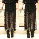 Ladies' Sheer Maxi Skirt with Dots 3