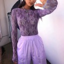 Ladies' Sheer Purple T-Shirt 5