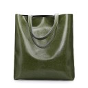 Ladies' shopper handbag in genuine leather with a glossy surface Tall shape with two long handles Spacious interior 32 x 36 x 6 cm 4