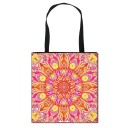 Ladies' shopping bag with colourful mandala and ornament print Polyester bag with two black handles Size 34.5 x 33.5 cm 3