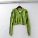 Ladies' Short Button Sweater A2986 8