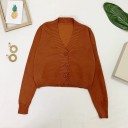 Ladies' Short Sweater with Buttons 3