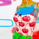 Ladies' Short Top with Cherries A1275 3