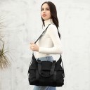Ladies' shoulder bag and handbag Large bag made of nylon and polyester with a removable strap Inner zip pocket 37 x 32 x 15 cm 10