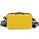 Ladies' Shoulder Bag Hard Shell in the Shape of a Mini Suitcase Horizontal Grooves Glossy Surface Zip at the Top Printed Strap 18 x 12 x 6 cm 6