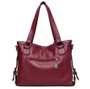 Ladies' Shoulder Bag made of Synthetic Leather 35 x 25 cm Spacious Handbag with Two Handles Quilted Pattern Metal Embellishments Side Buckles 5