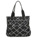 Ladies' shoulder bag with print made of nylon and polyester 38 x 38 x 12 cm Large bag with two handles Two front zip pockets and side pockets 1