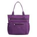 Ladies' shoulder bag with two handles and zip pockets Spacious handbag made of nylon and polyester with side pockets 36 x 36 x 15 cm 6