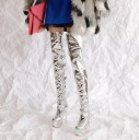 Ladies' Silver Knee-High Boots J538 4