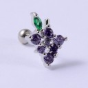 Ladies' Single Earring with Post and Ball Fastening A Small Sparkling Decoration with Zirconia and Crystals Costume Jewellery Metal in Silver 12