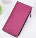 Ladies' Slim Wallet Made of PU Leather Long Format Zip Pocket Card Slots Snap Fastening Dimensions 19 x 10.5 x 1 cm 3