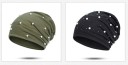 Ladies' slouchy beanie hat decorated with imitation pearls and sparkling stones Loose fit with soft gathering Fine polyester knit 13