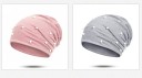 Ladies' slouchy beanie hat decorated with imitation pearls and sparkling stones Loose fit with soft gathering Fine polyester knit 14