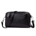 Ladies' small rectangular crossbody bag Genuine leather with a grainy surface Strap with carabiners Zip fastening 17 x 10 x 5 cm 1