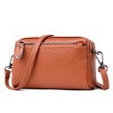 Ladies' small rectangular crossbody bag Genuine leather with a grainy surface Strap with carabiners Zip fastening 17 x 10 x 5 cm 3
