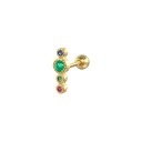 Ladies' Small Stud Earring with Sparkling Zirconia For the Earlobe and Cartilage Delicate Decorative Shape Costume Jewellery Metal Gold Colour 1 12