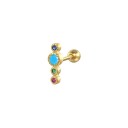 Ladies' Small Stud Earring with Sparkling Zirconia For the Earlobe and Cartilage Delicate Decorative Shape Costume Jewellery Metal Gold Colour 1 15