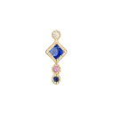 Ladies' Small Stud Earring with Sparkling Zirconia For the Earlobe and Cartilage Delicate Decorative Shape Costume Jewellery Metal Gold Colour 1 42