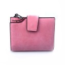 Ladies' small wallet made of artificial leather 12 x 9.8 cm Zip pocket Card slots Document window Loop fastening Matte surface 5