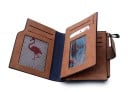 Ladies' small wallet made of artificial leather 12 x 9.8 cm Zip pocket Card slots Document window Loop fastening Matte surface 23