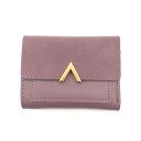 Ladies' small wallet with a suede-look flap and a gold embellishment in the shape of a V Quilted front made of PU leather Dimensions 11.5 x 9 5