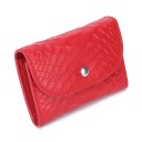 Ladies' Small Wallet with Embossed Crocodile Skin Pattern Rounded Flap with Metal Snap Compact Shape for Pocket 10 x 5 x 3.5 cm 2