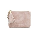 Ladies' Small Zip Wallet Flat Pouch for Coins and Cards Decorative Tassel with Metal Ring Artificial Leather Dimensions 12 x 8.5 x 1 cm 2