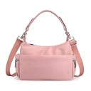 Ladies' Smaller Bag with Top Handle and Removable Wide Shoulder Strap Nylon Bag with Side Zip Pockets 26 x 13 x 20 cm 2