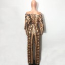 Ladies' Snake Print Jumpsuit B865 6