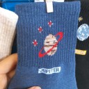 Ladies' Socks with Solar System Motifs 12