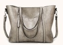 Ladies' Spacious Shoulder Bag with Long Handles Removable Strap Front Pocket Metal Feet at the Bottom PU Leatherette 32 x 12 x 29 cm 8