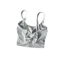 Ladies' Sports Bra with Ruching at the Front and Thin Straps Nylon for Fitness Running Exercise and Training 4