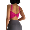 Ladies' Sports Bra with Ruching at the Front and Thin Straps Nylon for Fitness Running Exercise and Training 6