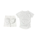 Ladies' sports set with shorts and a short-sleeved top, solid colour, nylon, spandex, comfortable and stylish for fitness 6