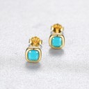 Ladies' Square Stud Earrings with Crystal 4