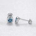 Ladies' Square Stud Earrings with Crystal 5