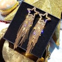 Ladies' Star Drop Earrings with Zircons 2