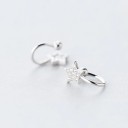 Ladies' Star Earring Open C-Shaped Ring with a Ball Zircon Stones Costume Jewellery Metal Delicate Sparkling Ear Accessory 7