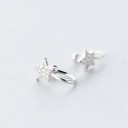 Ladies' Star Earring Open C-Shaped Ring with a Ball Zircon Stones Costume Jewellery Metal Delicate Sparkling Ear Accessory 8