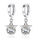 Ladies' Star Hoop Earrings with Gemstone 1