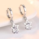 Ladies' Star Hoop Earrings with Gemstone 3