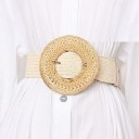 Ladies' Straw Belt with Large Buckle 1